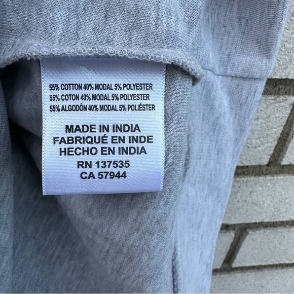 MIZZEN+MAIN Men's Light Gray Heather Fairway Crewneck Sweater Cotton Modal - Picture 7 of 8